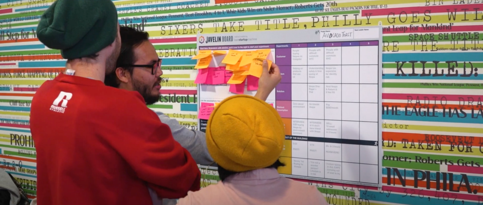 Phillip Smith Bootcamp Journalism startup team from Fresno, CA at an in-person version of the Boot Camp (2019). Photo: Phillip Smith