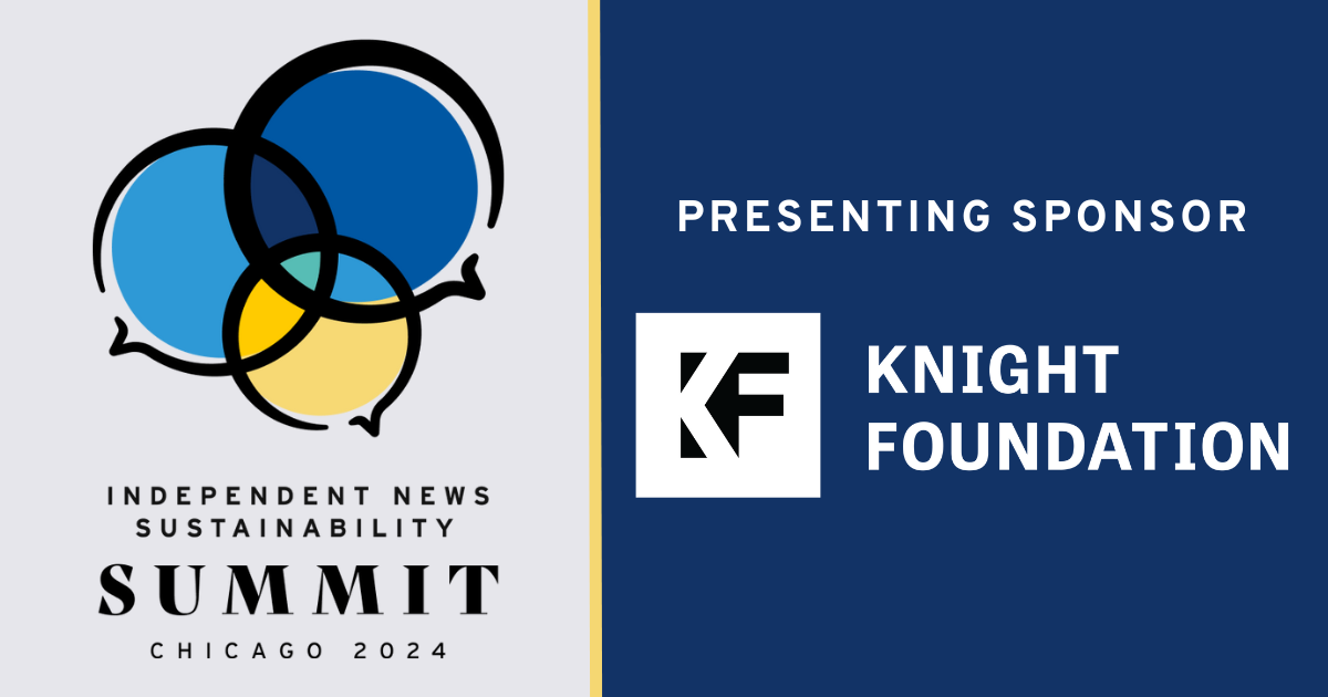 Summit partners and sponsors LION Summit logo paired with Knight Foundation logo